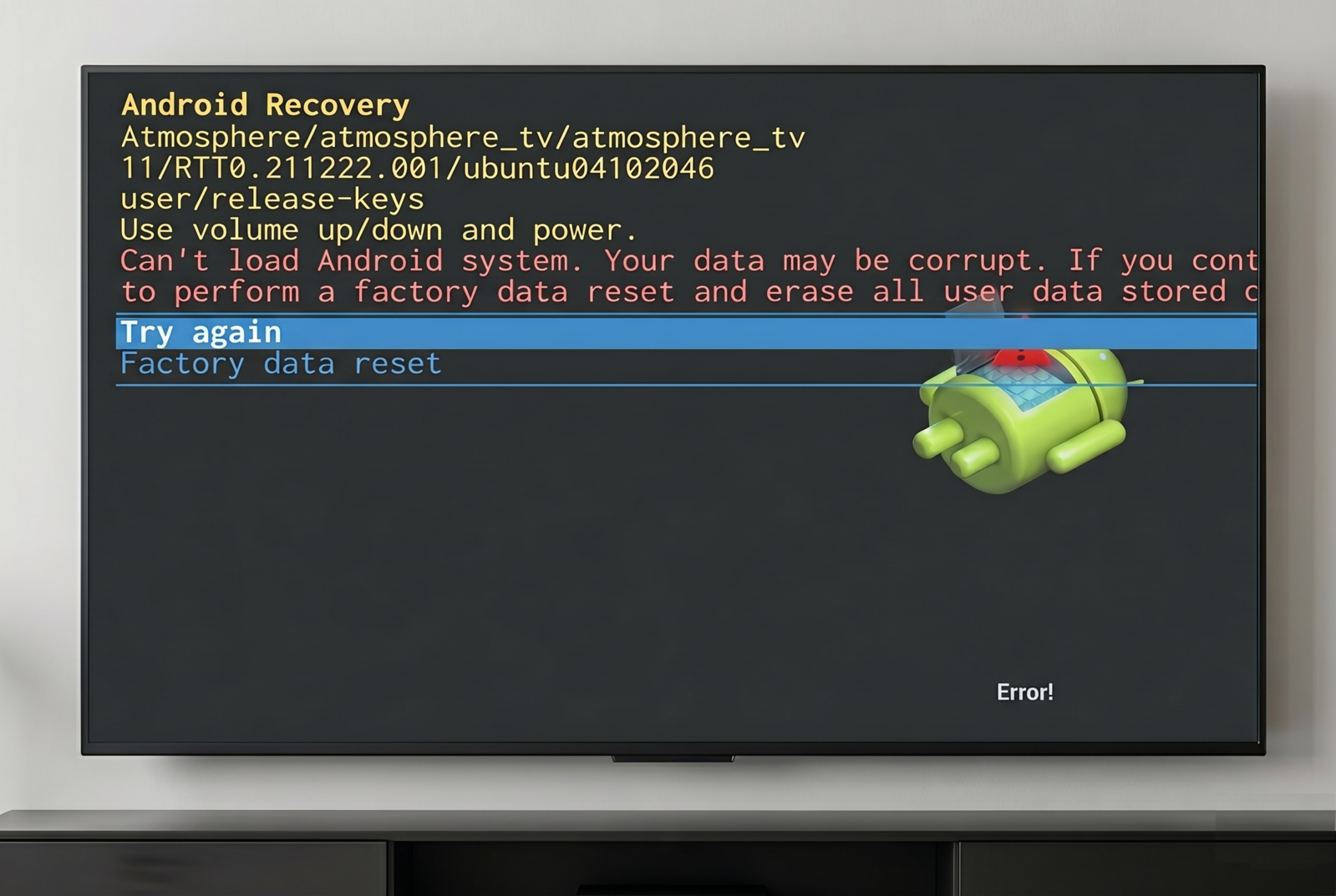 My Screen has "Android Recovery Error"
