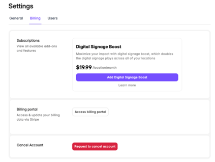Access billing portal